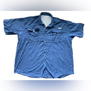 Columbia Men's Big & Tall Blue Fishing Shirt